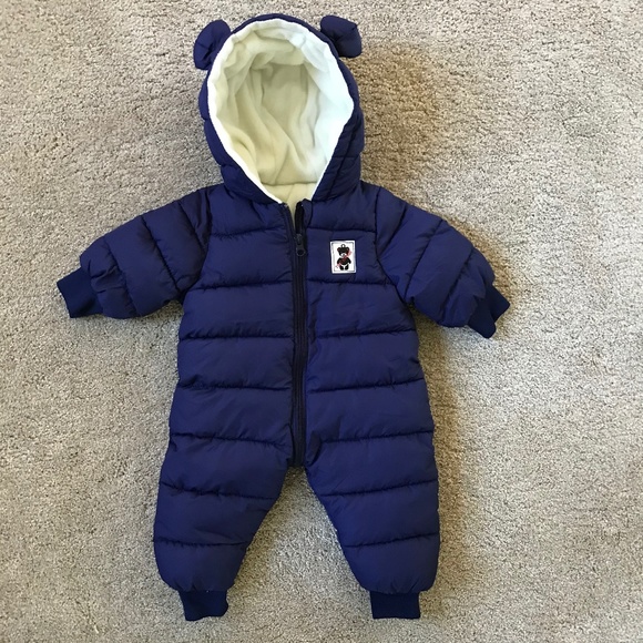 ☀3/30$!! EUC Navy Blue Soft Winter Puffer Pram - Picture 1 of 10